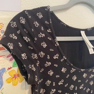 mini black dress floral skater